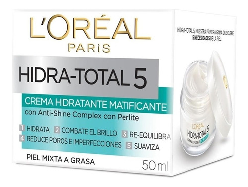 Crema Facial L'oréal Paris Hidra Total 5 Matificante 50 Ml
