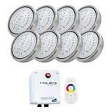 8 Luces Para Pileta Led Rgb 20w +fuente+control Remoto