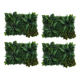 4pcs Planta Artificial Pared De Césped Adorno Hogar