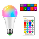 Lampara Led A Control Remoto E27 16 Colores Luz Rgb 3w