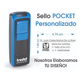 Sello Personalizado Portátil Autoentintable 4.7 X 1.8 Cm Color Del Exterior Azul/negro