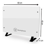 Vitrocalefactor Westinghouse 2000w Estufa De Vidrio Templado Color Blanco