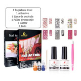 Kit Premium Decoración De Uñas Foil Nails Uñas Esculpidas