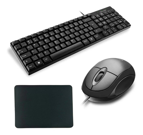 Kit Teclado E Mouse Com Fio E Mousepad Multilaser Original 