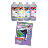 Papel Adhesivo 135gm 50 Hojas+ 4 Litros Para Hp Ink Tank 415