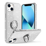 Funda Para iPhone 13 Anillo-brillo Diamante-plata