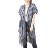 Kimono Mujer Bordado Saco Suelto Chaleco Largo Spiga 31 #k89