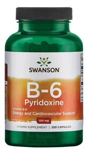 Vitamina B-6 Piridoxina 100 Mg 250 Cap Energia Y Corazon Sw