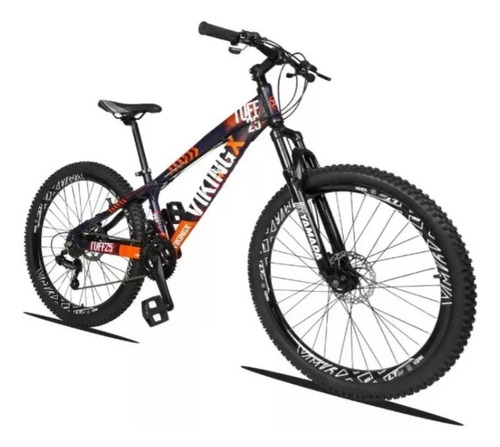 Bicicleta Viking Aro 26 Freeride Câmbio Shimano Azul Laranja