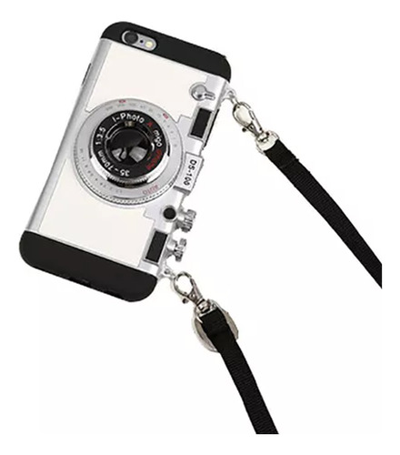 Capa Capinha Estilo Cordão Retrô Câmera Com Alça Para iPhone