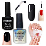 Kit X2 Top Coat Matte Y Cristal C/glitter 10ml Semipermanent