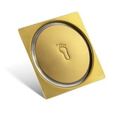 Ralo Inteligente P/piso Em Inox Click 10cm Dourado Brilhante
