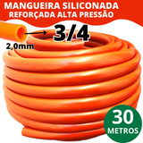 Mangueira Jardim 30m Metros 3/4 X 2mm Siliconada Reforçada Cor Laranja