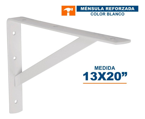 Ménsula De Acero Reforzada Blanca 13 X 20', Fiero