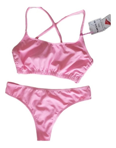 Conjunto Bikini Rosa Summer 2024  Licra Tiro Alto Mujer