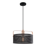 Lámpara Colgante 60 W Metal Negro/cobre Leiza 2g Iluminación