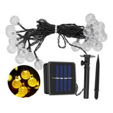 Guirnalda Luces Led Bolitas Cristal 7 Metros Solar Completa