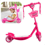 Patinete Rosa Infantil Feminino Para Criança 99 Toys 3 Rodas