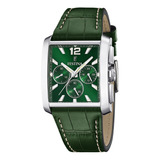 Reloj Festina Timeless Chronograph De Cuero Verde Para Hombre