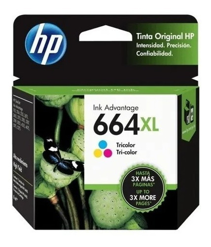 Cartucho Tinta Hp 664xl Tricolor F6v30al Original