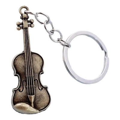 Set De 2 Llaveros De Violín Vintage De Aleación, 2 Colores