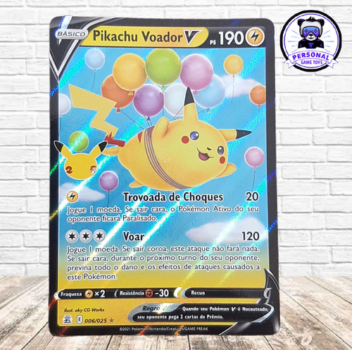 Pikachu Voador V (06/25) Carta Foil Tcg Pokémon