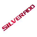 Emblema Letra Silverado Chevrolet Negro Cromado Rojo