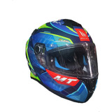 Casco Mt Helmets Targo S Diogo Moreira C7 Azul Para Moto
