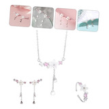 Conjunto Set Plata 925 Flor Cerezo Cherry Blossom Joya Amor