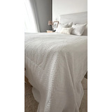 Cubrecama Hena & Co Arco Tramado Algodon Off White 260x270cm