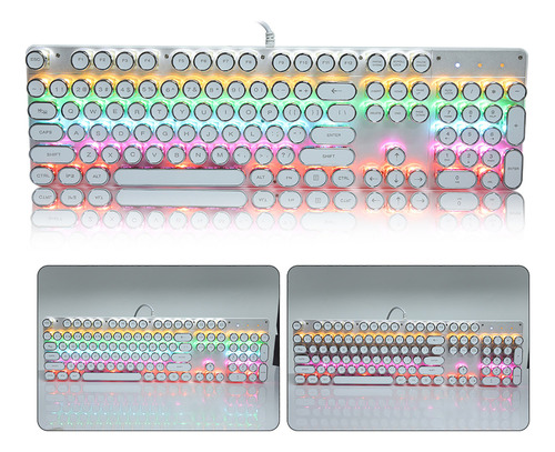 Teclado Mecánico Redondo Retro Color Blanco Computer Parts 9