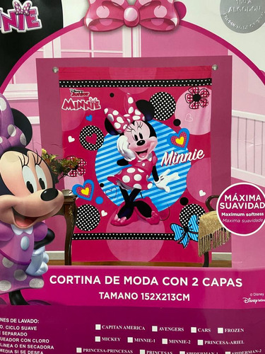 Cortina De Living Infantil 152*213 Cm Minnie