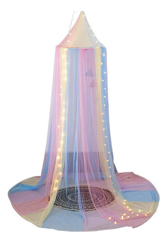 Toldo De Cama Para Niñas Con Luces, Arcoíris, Mosquitera Aki