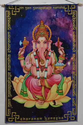 Tapices Con Mantras Buda Ganesha Shiva Lakshmi 80x1.00m