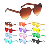 ¡ Gafas Fashion Party De Corazón Sol Rimless Moda Colores !! Lente Café Varilla Multicolor Armazón Multicolor