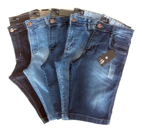 Kit 5 Bermudas Jeans Adulto Super Desconto Aproveite 