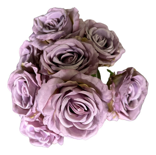 Buquê De Rosa Grande Artificial Com 9 Flores 