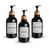 Dispensadores De Baño Jabón Shampoo Bambu 300ml Fasilyt