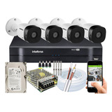 Câmera De Segurança Intelbras Kit Cftv 4 Câmeras Multi Hd 720p 1mp Dvr Intelbras Mhdx 1104 1000