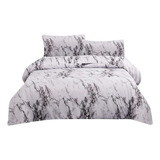 . 3 Unids/set Mármol Juego De Cama Edredón Almohada Gemelo A