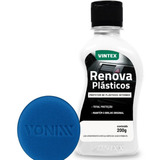 Renova Plástico Limpa Revitalizador 200g + Aplicador Cor Branco