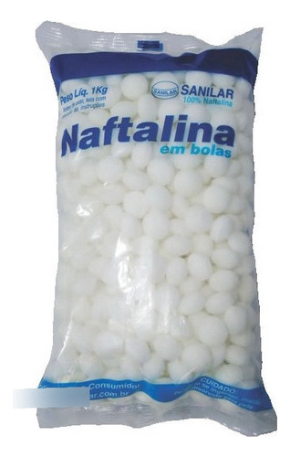 Kit 3 Naftalina Em Bolas Branca Embalagem 1kg - Sanilar