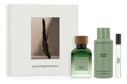 Kit Perfume De Hombre Adolfo Dominguez Vetiver Terra Edt 120