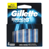 Repuestos De Afeitar Gillette Mach3 Turbo X 4 Un