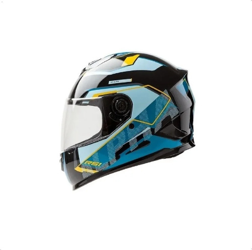 Casco Moto Integral Hawk Rs1 Alpha Negro Celeste Talle Xl