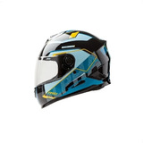 Casco Moto Integral Hawk Rs1 Alpha Negro Celeste Talle Xl