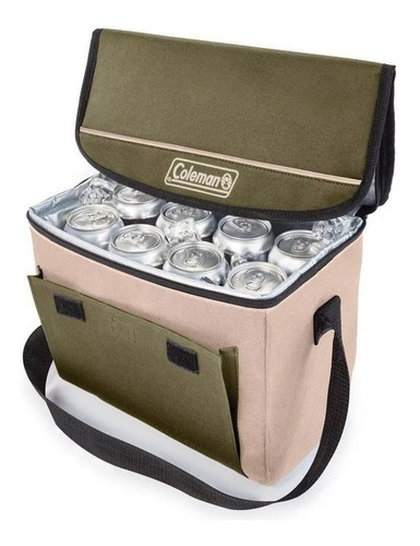 Conservadora Bolso Térmico Coleman 18 Latas 20hs Bolsillos Color Oliva