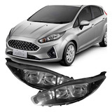 Farol New Fiesta Hatch 2014 15 16 17 18 Máscara Negra Par