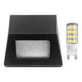 Aplique Exterior Aluminio Negro Camino Bipin G9 Led Luz Dia