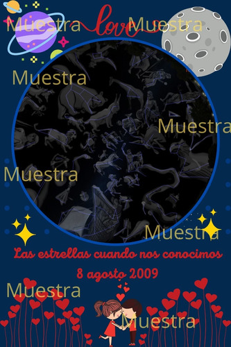 Mapa Estelar  Aniversario Cumpleaños Personalizado 